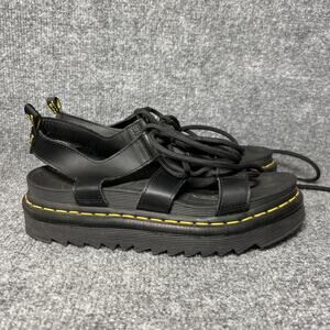 Dr. Martens Nartilla Sandals Womens Size 7 Black Platform Gladiator Lace Up